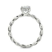 Olivia Oval Cut Rope Hidden Halo Twist Claw Set Engagement Ring Setting - Nivetta